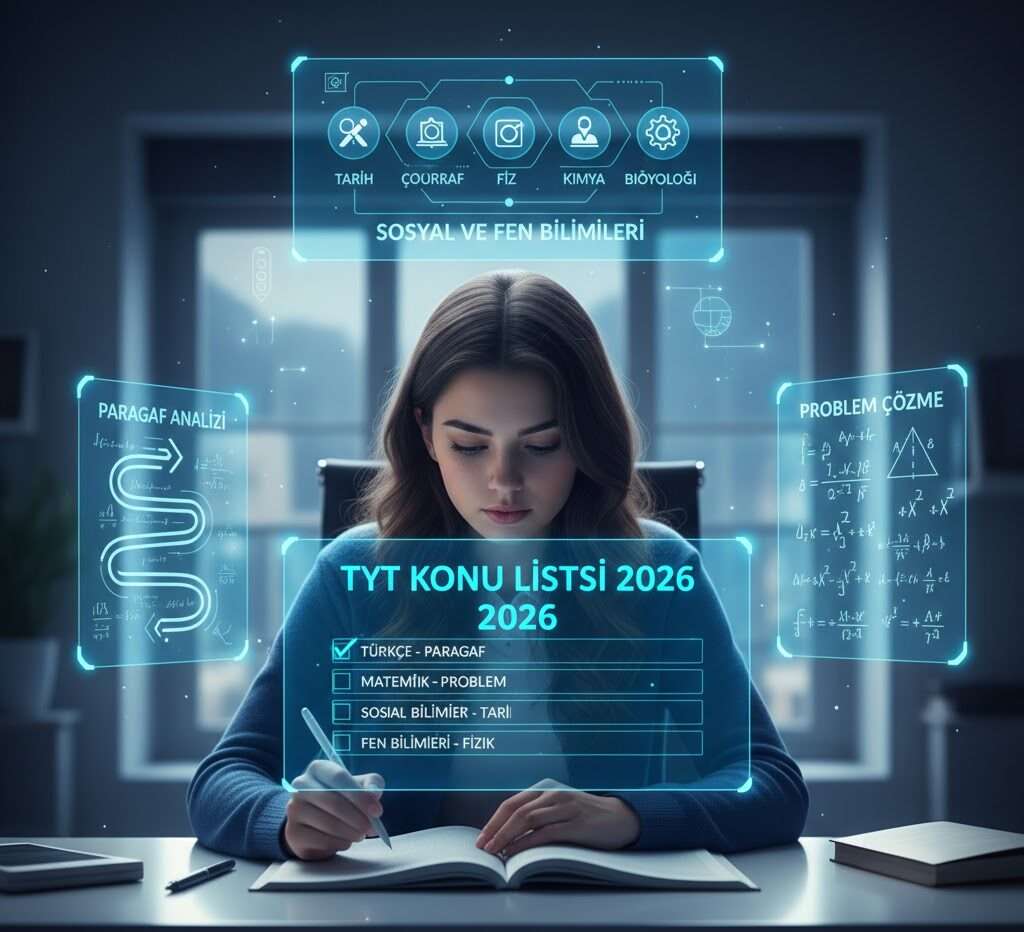 TYT konu listesi ve 2026 sınav stratejilerini inceleyen öğrenci.
